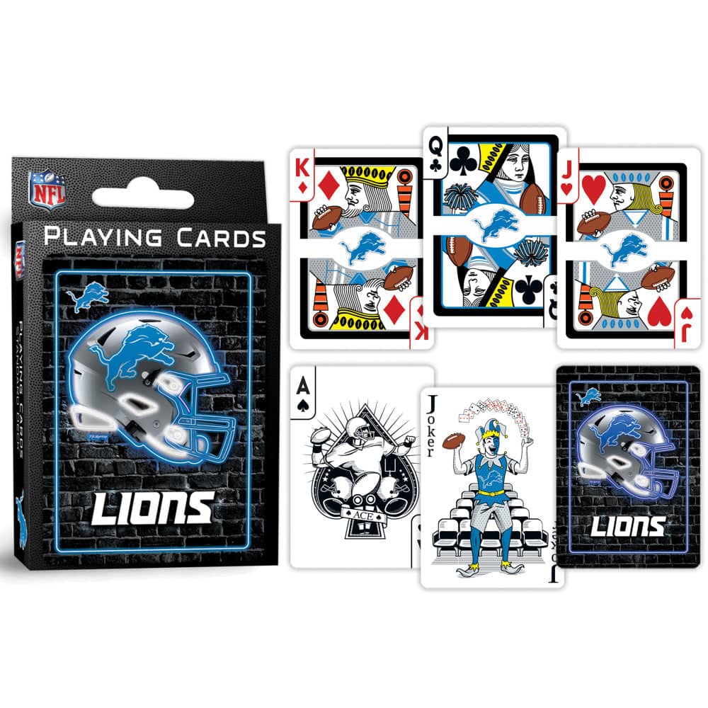 Detroit Lions Neon Playing Cards - 54 Card Deck