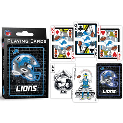 Detroit Lions Neon Playing Cards - 54 Card Deck