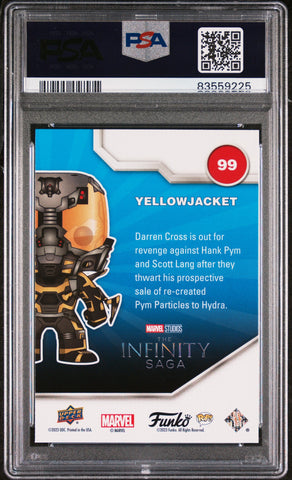 2023 UPPER DECK FUNKO POP MARVEL  YELLOWJACKET PLATINUM #99  PSA 10 (Online Order Only)