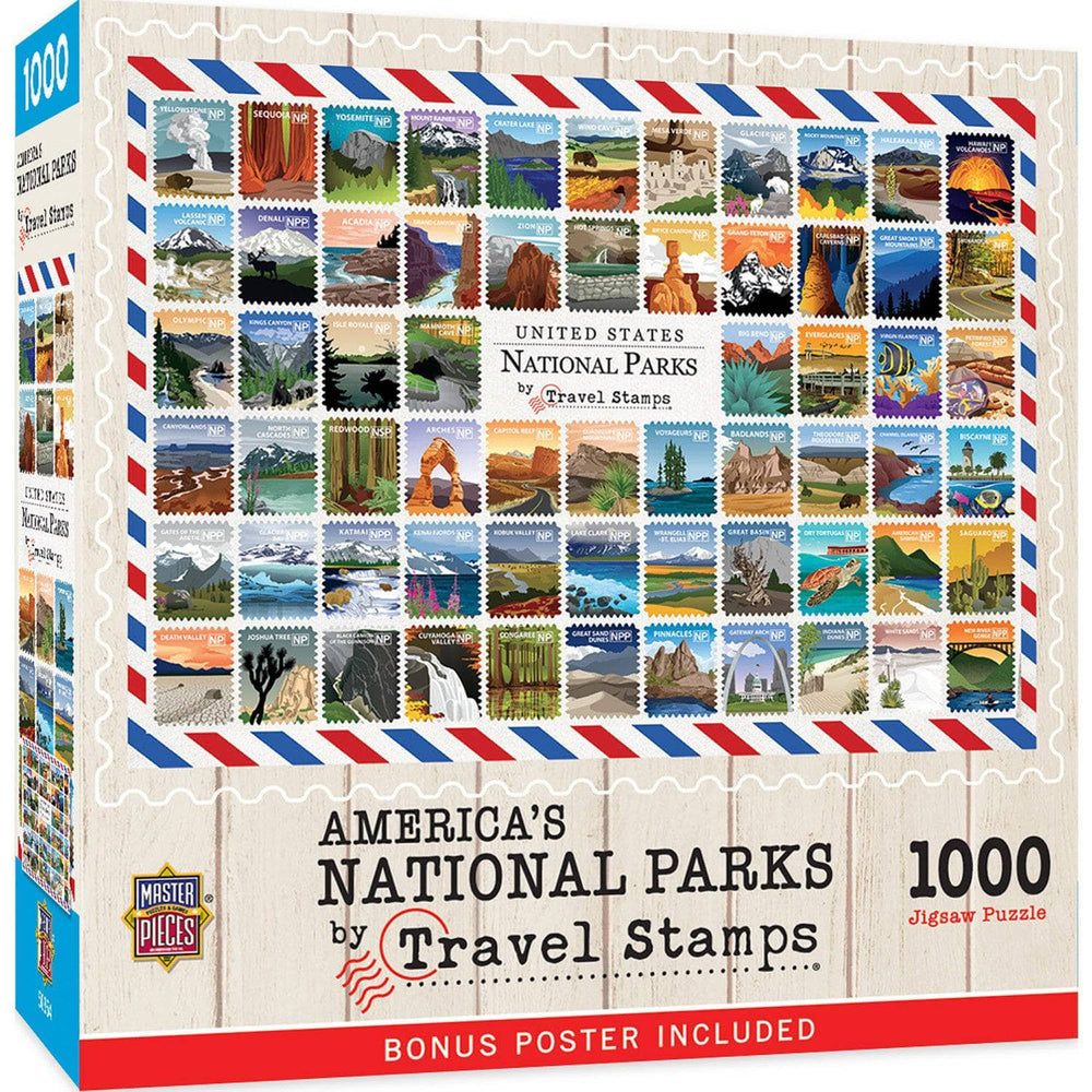 National Parks Travel Stamps 1000 Piece Jigsaw Puzzle (ONLINE ORDER ONLY)