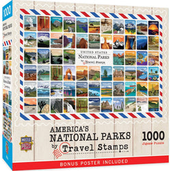 National Parks Travel Stamps 1000 Piece Jigsaw Puzzle (ONLINE ORDER ONLY)