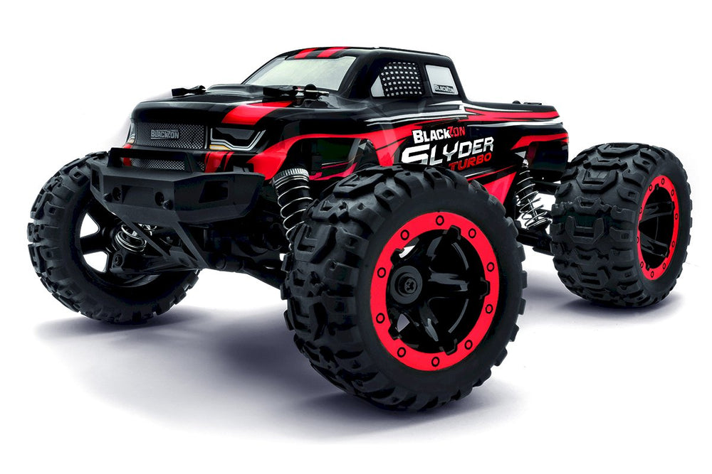 BlackZon Slyder MT Turbo 1/16 Scale 4WD 2S Brushless Electric Monster Truck RTR (Red) - 540211