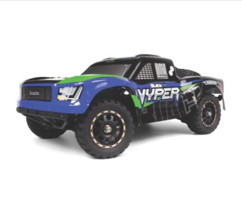 BlackZon Vyper SC 1/14 Scale 4WD Brushed Electric Short Course Truck RTR (Blue/Green) - 540274