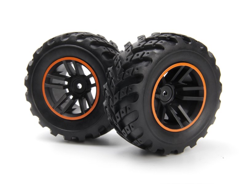 BlackZon Spryte Pre-Mounted Wheels and Tires (Black/Orange) - OEM Replacement - 540327