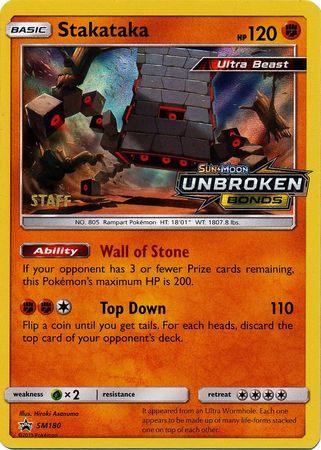 Stakataka (SM180) (Staff Prerelease Promo) [Sun & Moon: Black Star Promos] (Online Only)