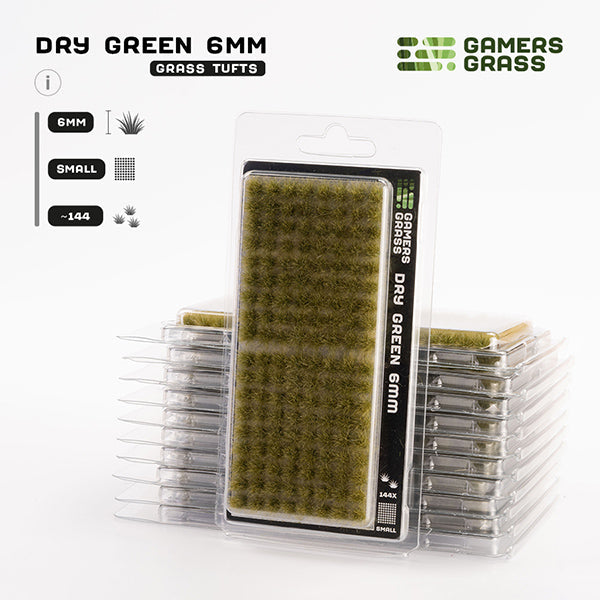 Gamers Grass Tufts: Dry Green 6mm- Small (ONLINE ORDER ONLY)