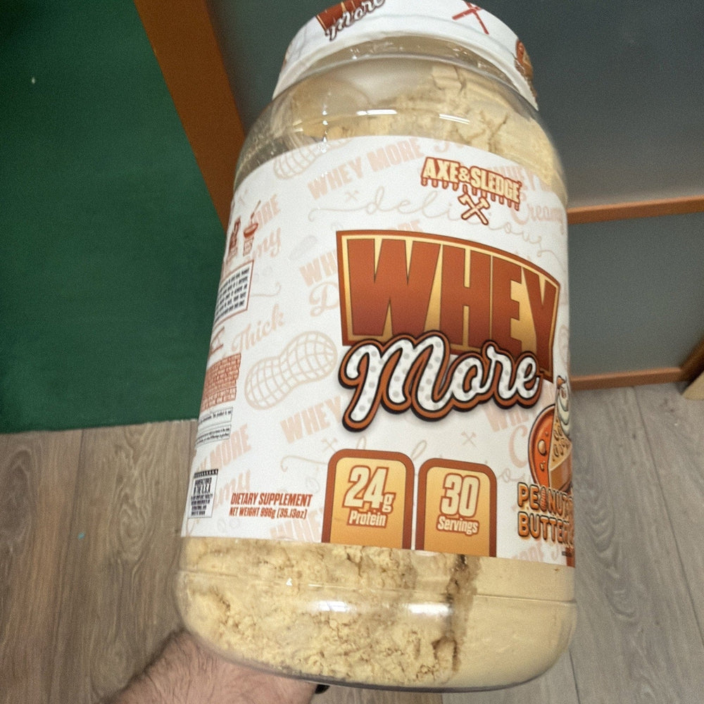 SEALED - Axe & Sledge Whey More PEANUT BUTTER PIE - 35.13 oz. EXP. 01/2027 (ONLINE ORDER ONLY)