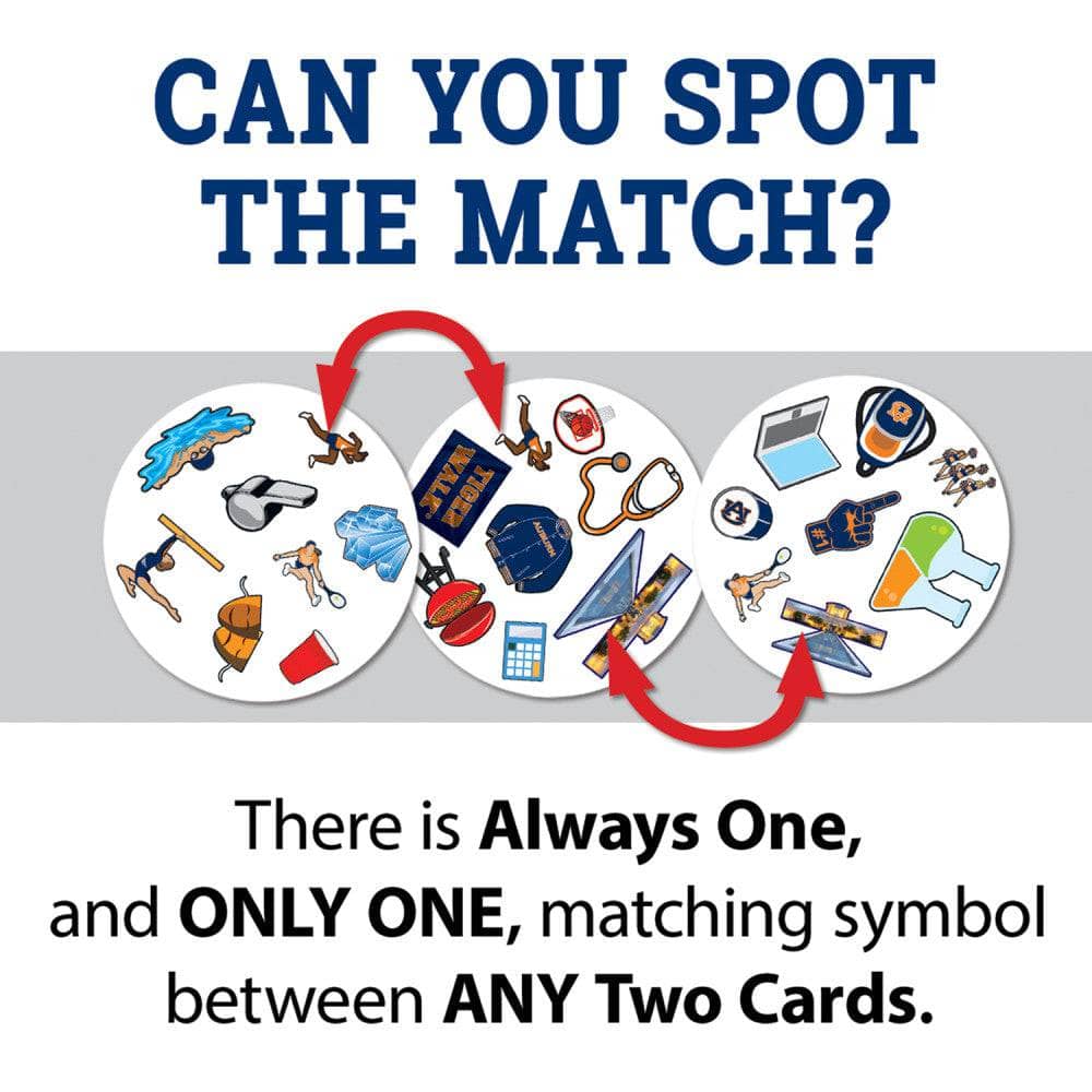 Auburn Tigers Spot It! Card Game