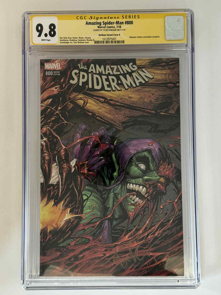 [Signed by Tyler Kirkham] Amazing Spider-Man #800 CGC 9.8 Yellow Label Exclusive Var (ONLINE ORDER ONLY)