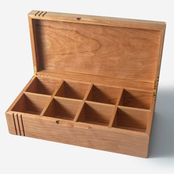 Tea Chest - American Cherry - 8 Compartments (ONLINE ORDER ONLY)