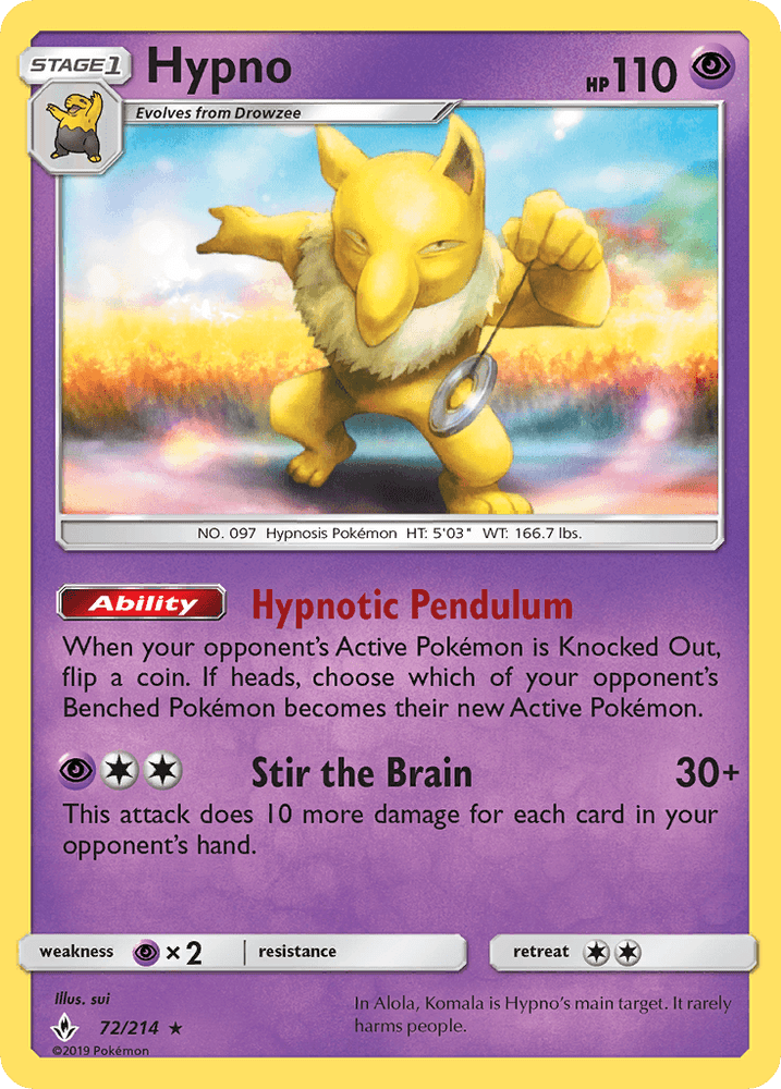 Hypno (72/214) [Sun & Moon: Unbroken Bonds] (Online Only)