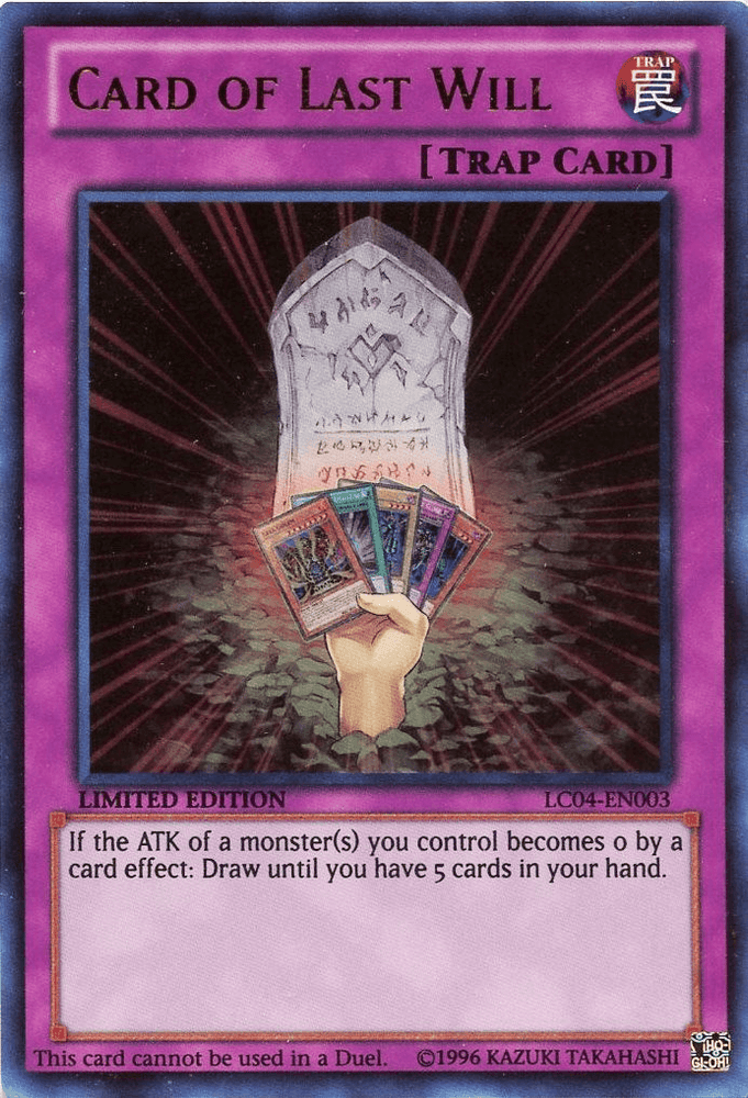 Card of Last Will [LC04-EN003] Ultra Rare (ONLINE ORDER ONLY)