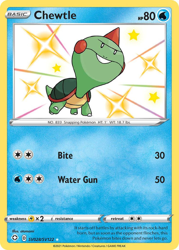 Chewtle (SV028/SV122) [Sword & Shield: Shining Fates] (Online Only)