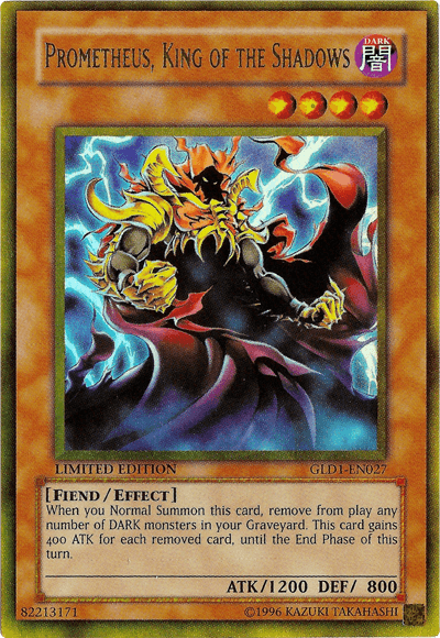 Prometheus, King of the Shadows [GLD1-EN027] Gold Rare (ONLINE ORDER ONLY)