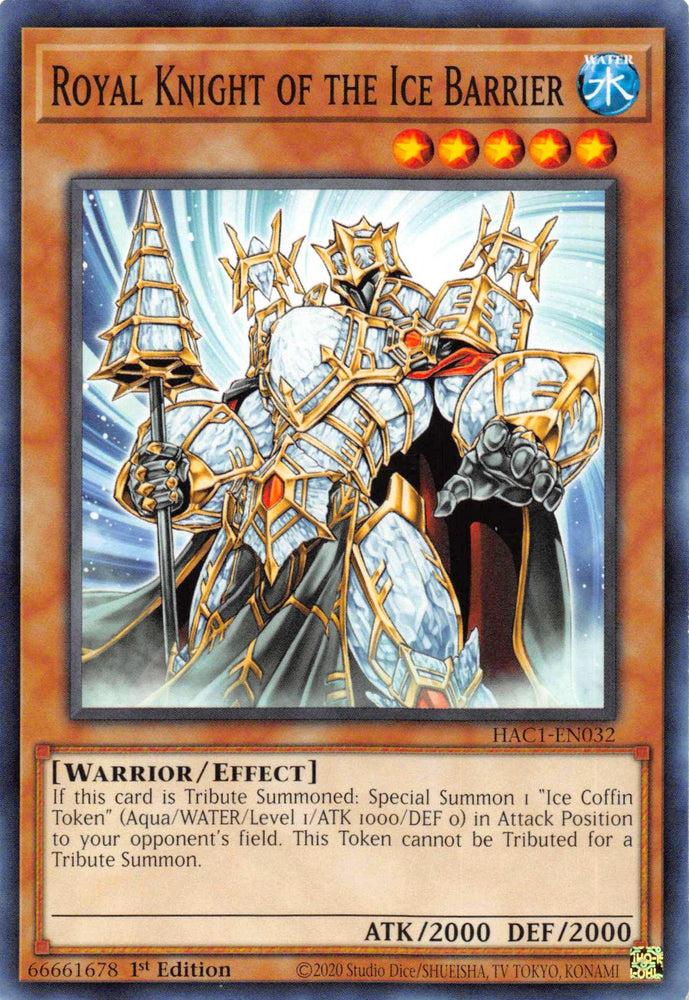 Royal Knight of the Ice Barrier (Duel Terminal) [HAC1-EN032] Parallel Rare (ONLINE ORDER ONLY)
