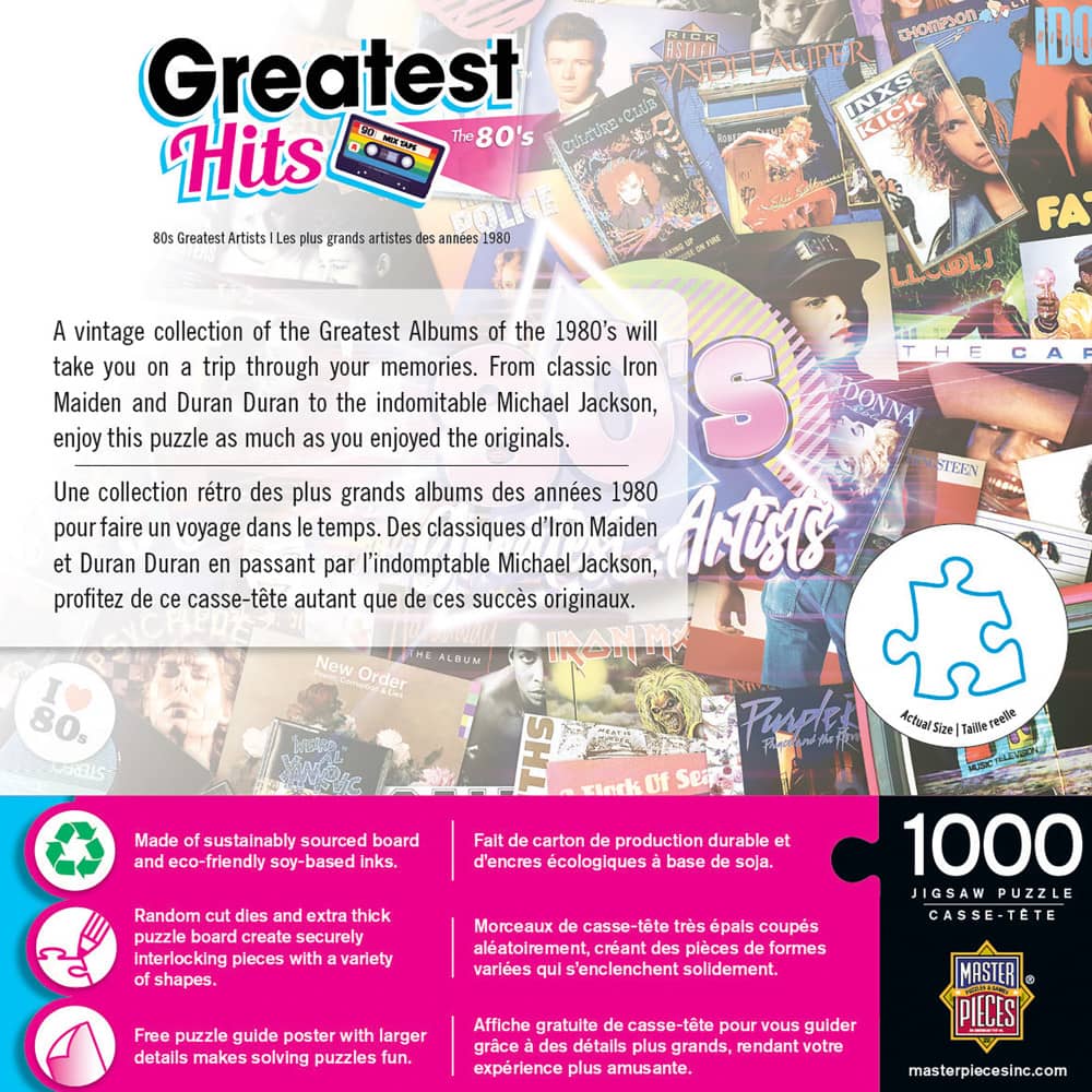 Greatest Hits - 80's Artists 1000 Piece Jigsaw Puzzle