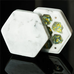 Resin Hexagon Box for Dnd Dice Case (White & Black） (Online Only)