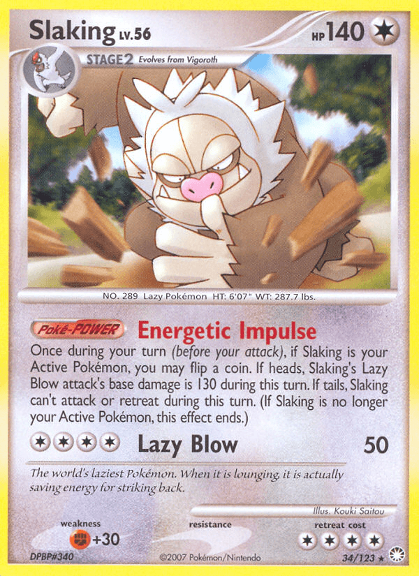 Slaking (34/123) [Diamond & Pearl: Mysterious Treasures] (Online Only)