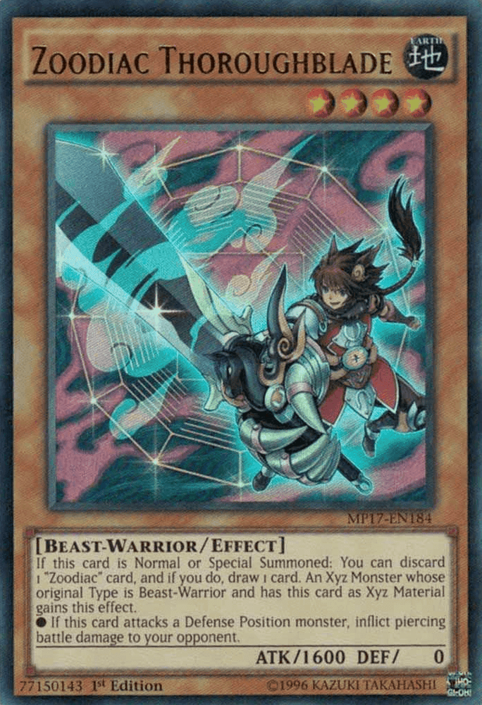 Zoodiac Thoroughblade [MP17-EN184] Ultra Rare (ONLINE ORDER ONLY)