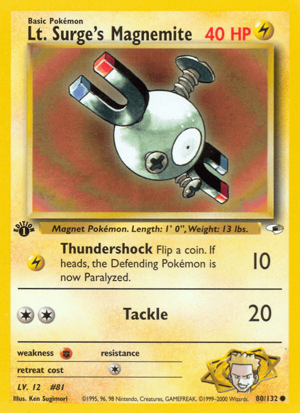 Lt. Surge's Magnemite (80/132) [Gym Heroes 1st Edition] (Online Only)