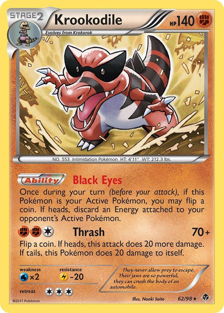 Krookodile (62/98) (Theme Deck Exclusive) [Black & White: Emerging Powers] (Online Only)