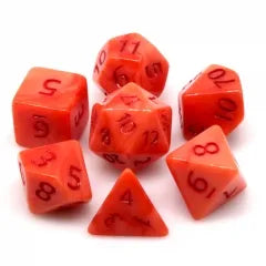 Satan's Pain 7-Dice Set Red & Light Red w/Red Numbers Dnd Dice Set (Online Only)