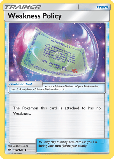 Weakness Policy (126/147) [Sun & Moon: Burning Shadows] (Online Only)