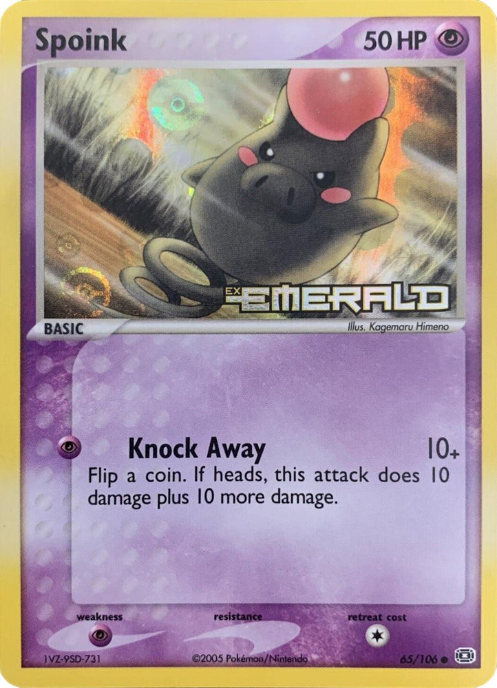 Spoink (65/106) (Stamped) [EX: Emerald] (Online Only)