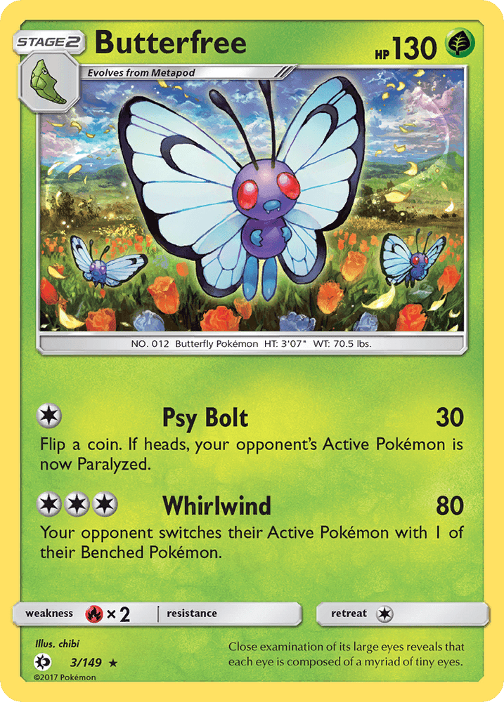 Butterfree (3/149) [Sun & Moon: Base Set] (Online Only)