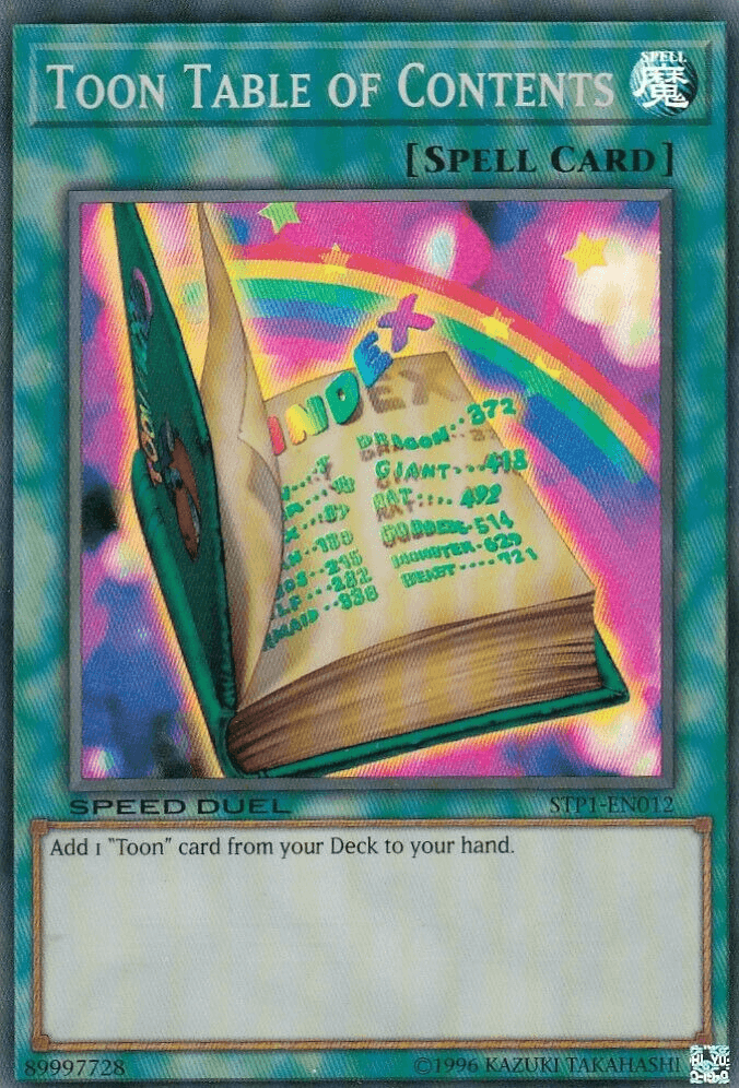 Toon Table of Contents [STP1-EN012] Super Rare (ONLINE ORDER ONLY)