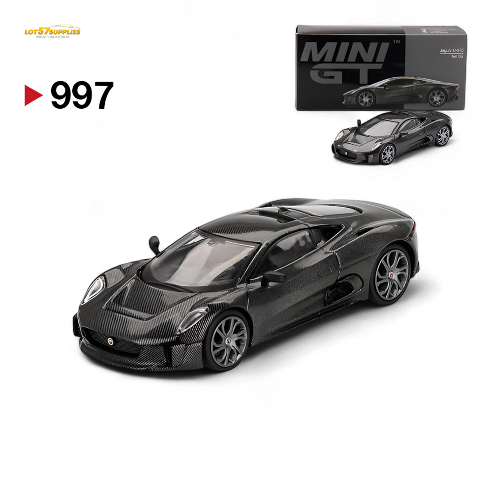 Mini-GT Jaguar C-X75 Test Car - Carbon Fiber #997 1:64 MGT00997 (ONLINE ORDER ONLY)