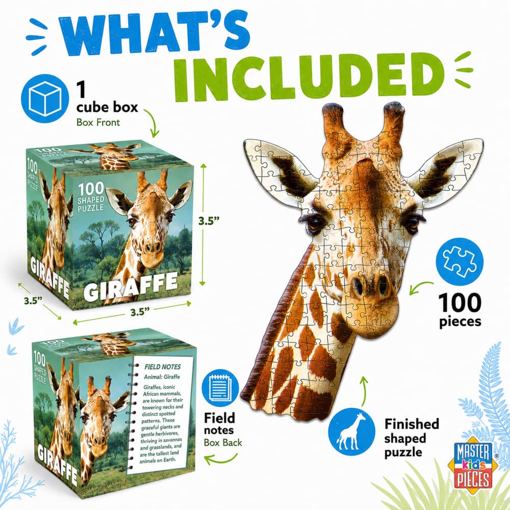 Giraffe 100 Piece Shaped Jigsaw Puzzle
