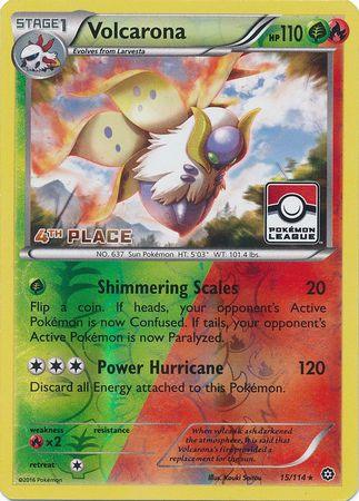 Volcarona (15/114) (League Promo 4th Place) [XY: Steam Siege] (Online Only)