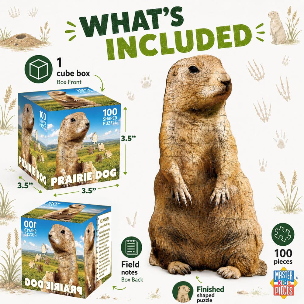 Prairie Dog 100 Piece Shaped Jigsaw Puzzle