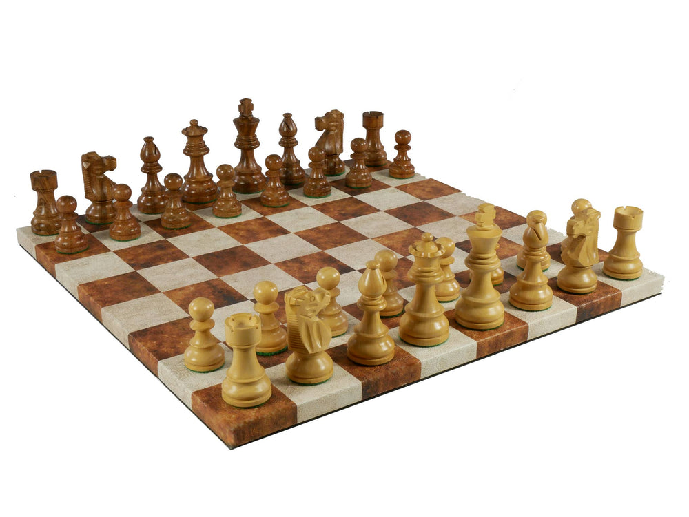 Chess Set - 3" Kikkerwood French Men on Caramel/Cream board (ONLINE ORDER ONLY)