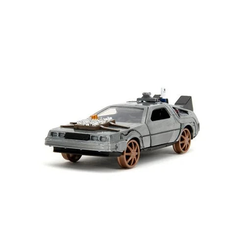 Back to the Future Part III die-cast 1:32 scale "Hollywood Rides" DeLorean Time Machine (railroad) (ONLINE ORDER ONLY)
