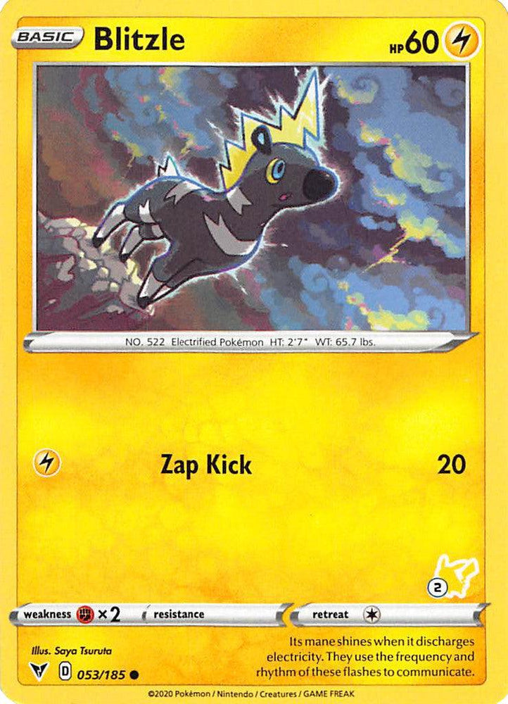 Blitzle (053/185) (Pikachu Stamp #2) [Battle Academy 2022] (Online Only)