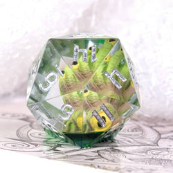 Green Beholder 22mm D20 DND Roll a D20 Dice Handmade Sharp Resin (Online Only)