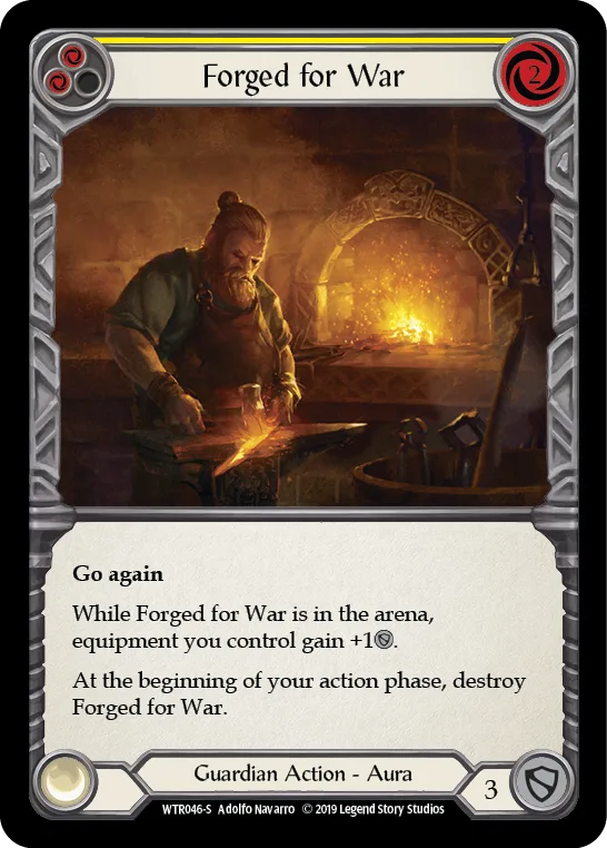 Forged for War [WTR046-S] (Welcome to Rathe)  Alpha Print Rainbow Foil - Anime Imports LLC