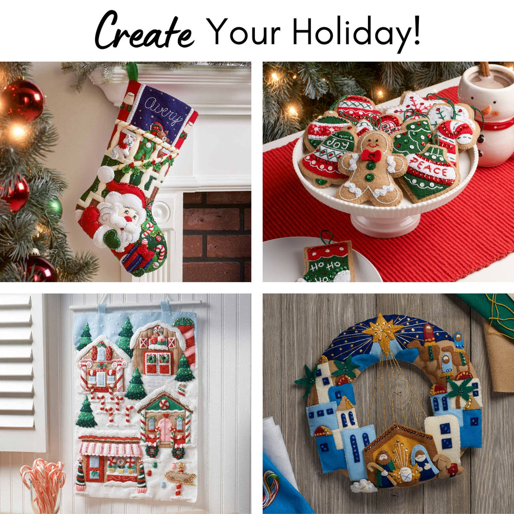 Bucilla Cats in Ugly Sweaters Felt Ornament Kit – Set of 6 Christmas Cat Ornaments (ONLINE ORDER ONLY)