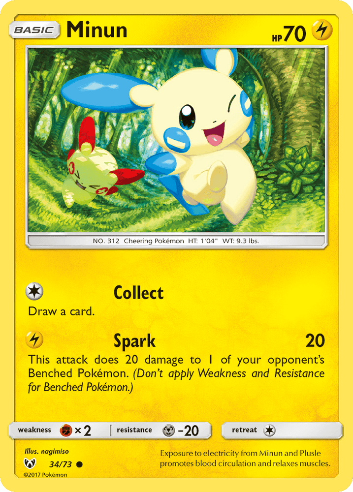 Minun (34/73) [Sun & Moon: Shining Legends] (Online Only)