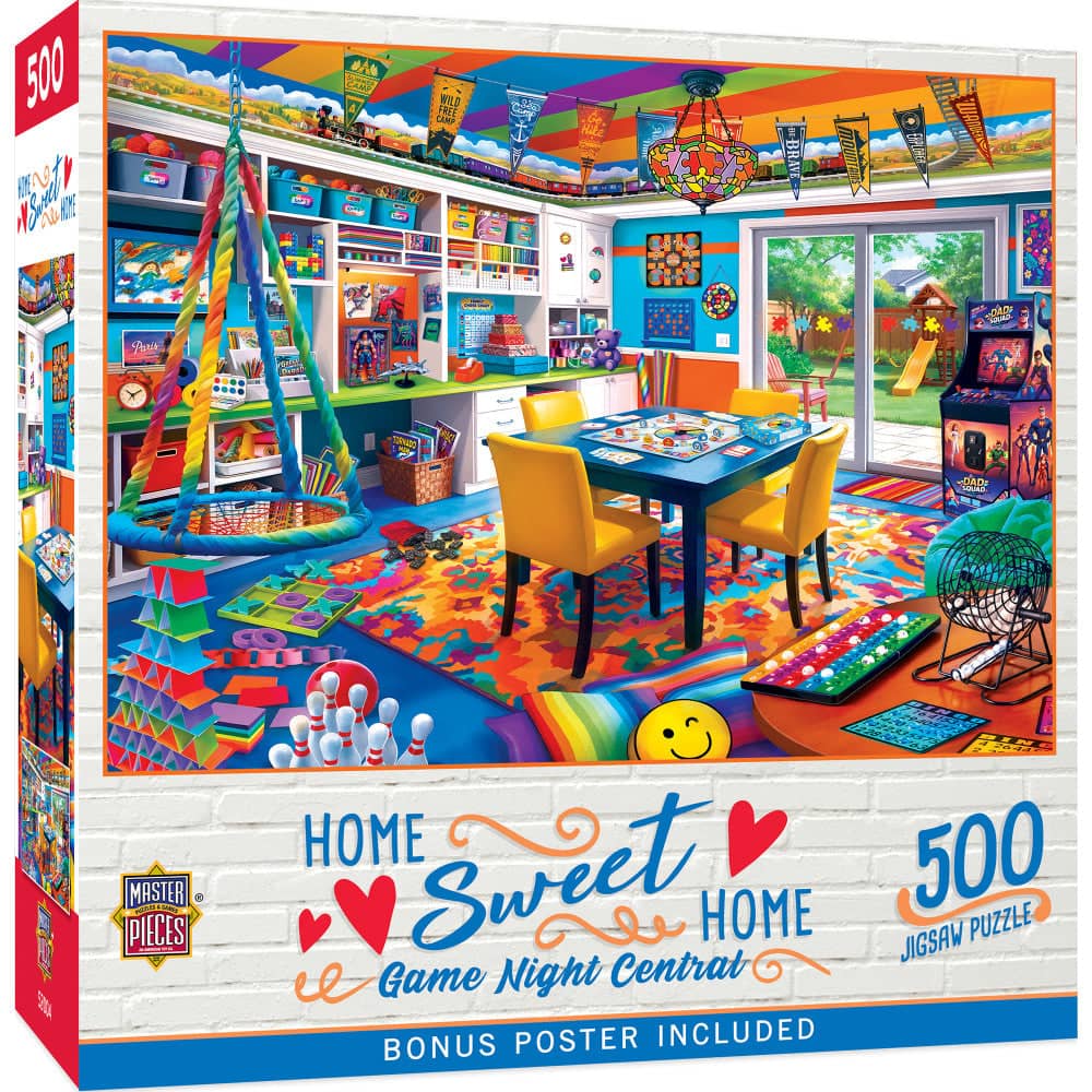 Home Sweet Home - Game Night Central 500 Piece Jigsaw Puzzle