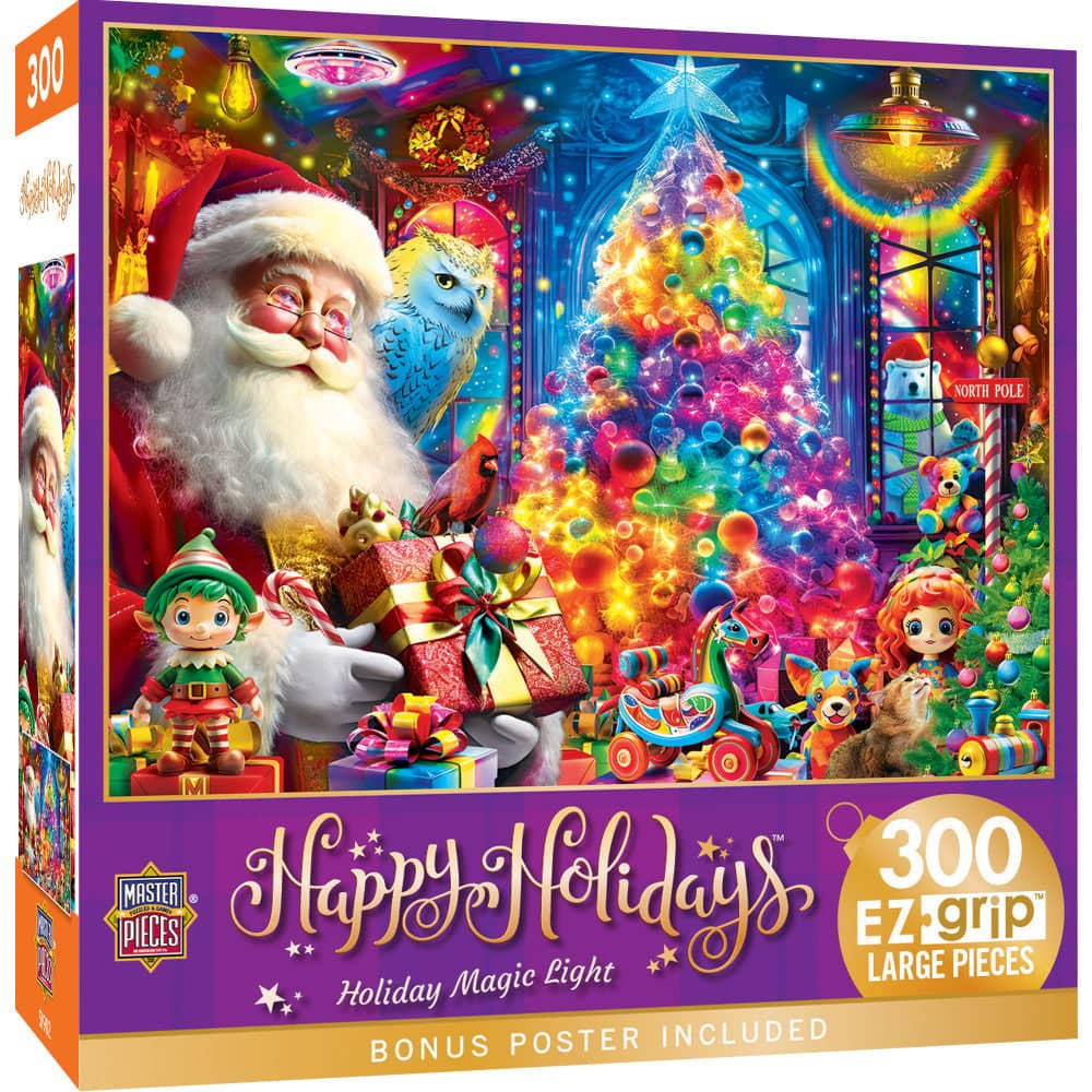 Happy Holidays - Holiday Magic Light 300 Piece EZ Grip Jigsaw Puzzle