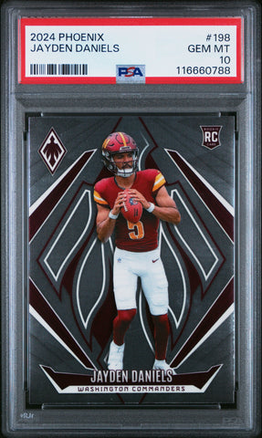 Graded 2024 Panini Phoenix Jayden Daniels #198 Rookie RC Football Card PSA 10 Gem Mint (ONLINE ORDER ONLY)
