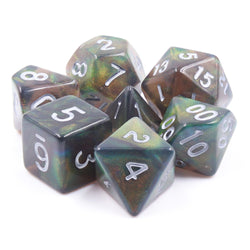Night Wish: Smoke Grey Glitter Iridescent Effect 7-Dice Set (Online Only)