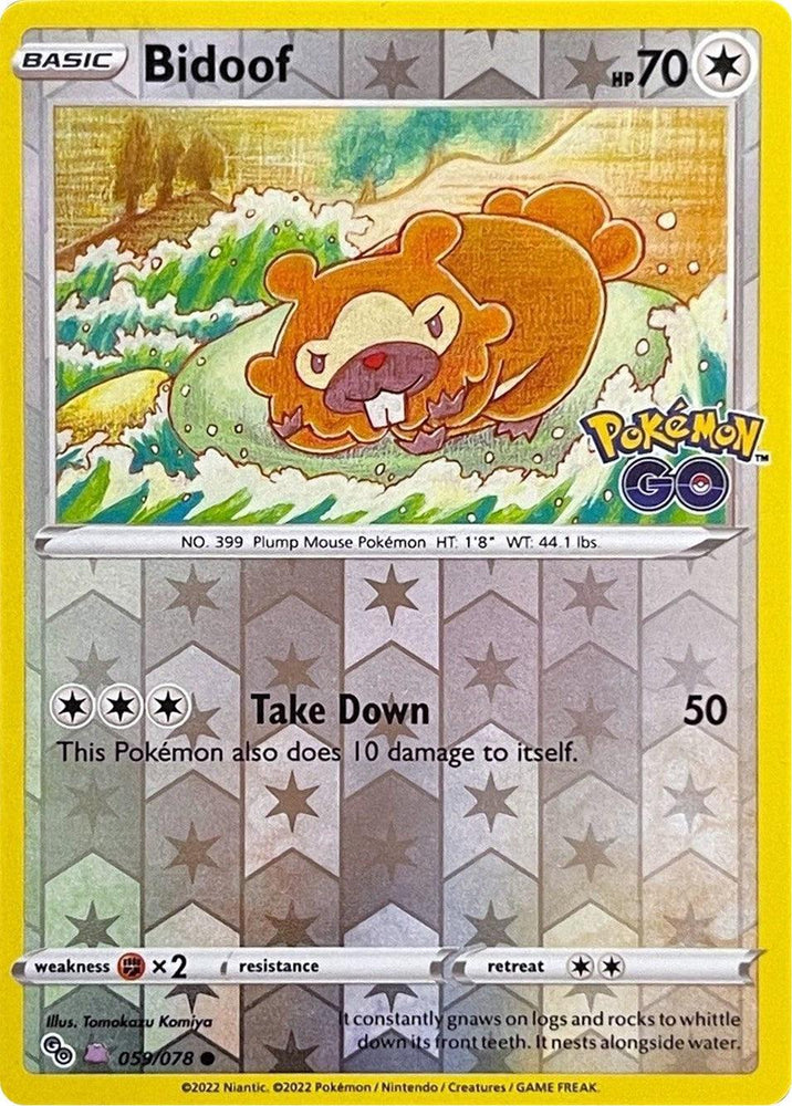 Bidoof (059/078) (Peelable Ditto) [Pokémon GO] (Online Only)