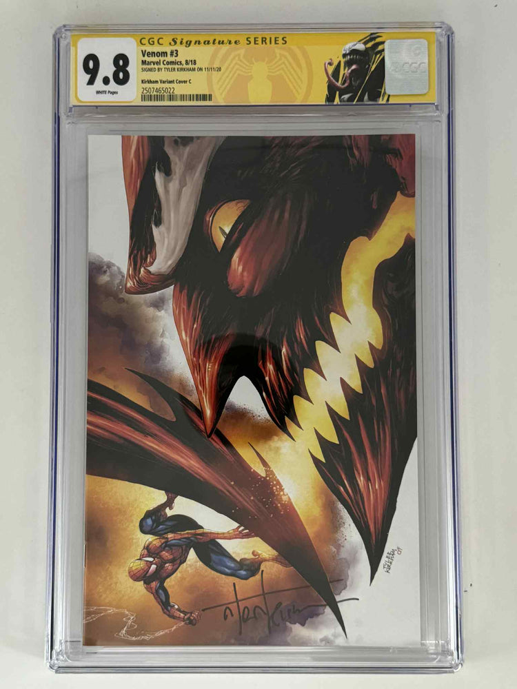 [Signed by Tyler Kirkham] Venom #3 CGC 9.8 Yellow Label Exclusive Virgin Var (ONLINE ORDER ONLY)
