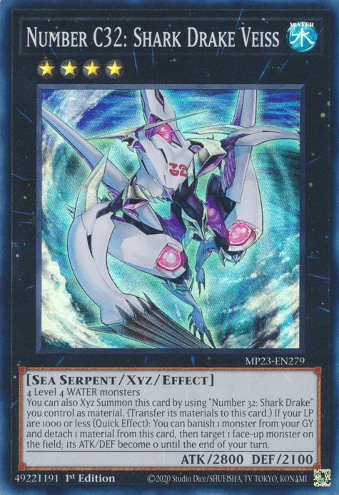 Number C32: Shark Drake Veiss [MP23-EN279] Super Rare (ONLINE ORDER ONLY)