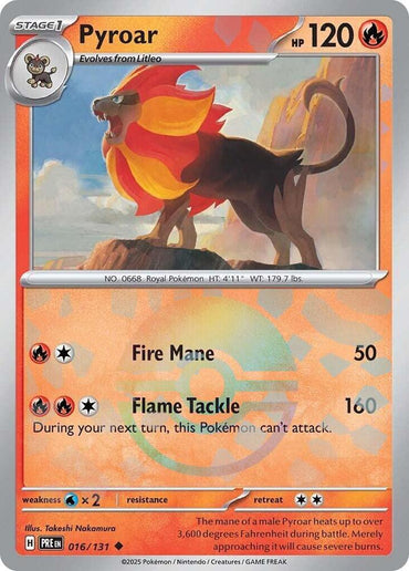 Pyroar (016/131) (Poke Ball Pattern) [Scarlet & Violet: Prismatic Evolutions] (Online Only)