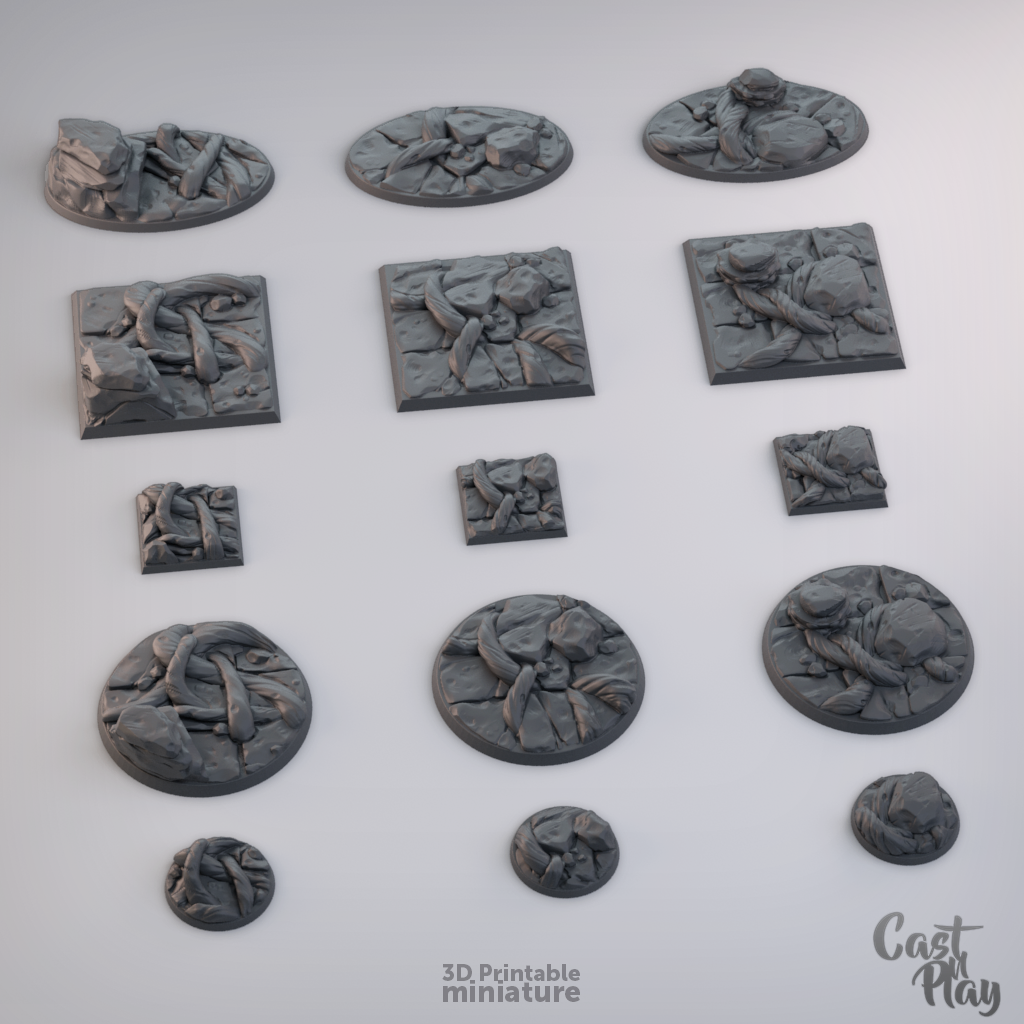 3D Printed Cast n Play Temple Bases 28mm 32mm D&D (Online Only)